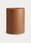 Polo Ralph Lauren Brennan Leather Waste Bin In Black