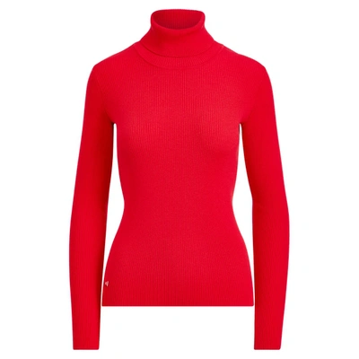 Ralph Lauren Ribbed Turtleneck Sweater In Lipstick Red