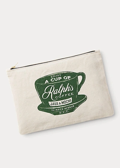 Polo Ralph Lauren Ralph's Coffee Zip Pouch In White/green Multi