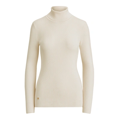 Ralph Lauren Ribbed Turtleneck Sweater In Mascarpone Cream