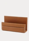 Ralph Lauren Brennan Leather Letter Rack In Hunter Green