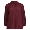 Ralph Lauren Georgette Tie-neck Top In Pinot Noir