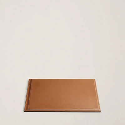 Polo Ralph Lauren Brennan Leather Desk Blotter In Saddle