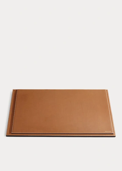 Polo Ralph Lauren Brennan Leather Desk Blotter In Black