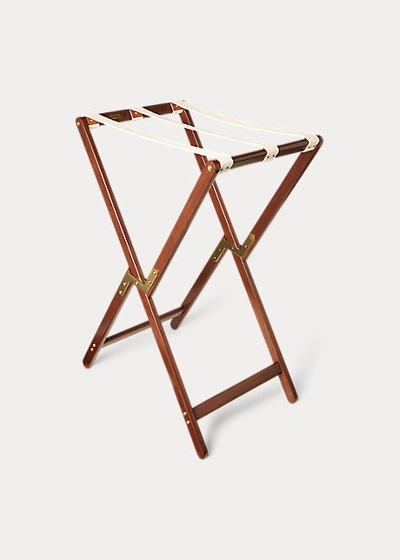 Polo Ralph Lauren Gavin Wooden Tray Stand In Brass
