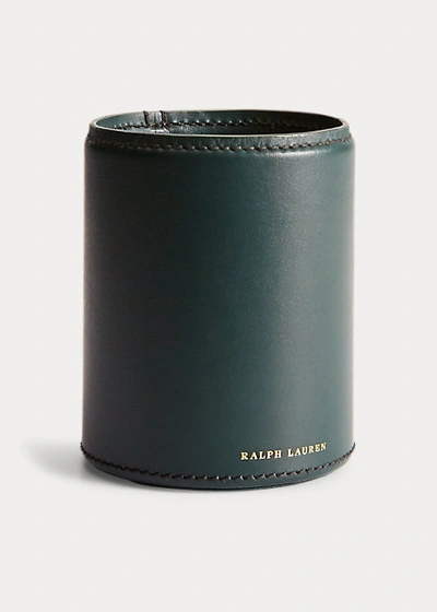 Polo Ralph Lauren Brennan Leather Pencil Cup In Black