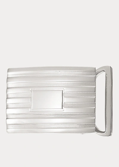 Polo Ralph Lauren Engine-turned Belt Buckle In Silver