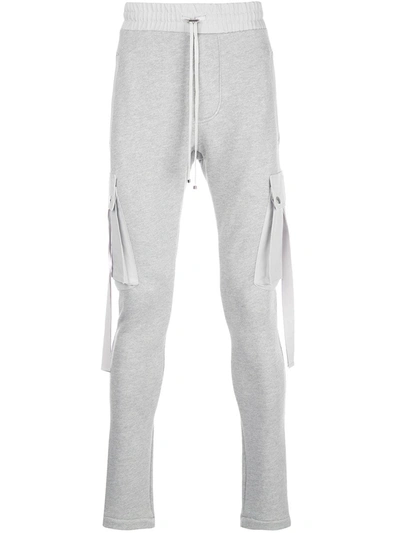 Amiri Slim Fit Cotton Track Pants In Grey