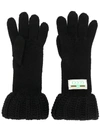 Gucci Knit Gloves W/ Logo Label In Black