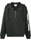 Gucci Logo Print Hooded Sweatshirt In Black
