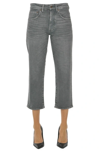 6397 Flared Leg Cropped Jeans In Grey