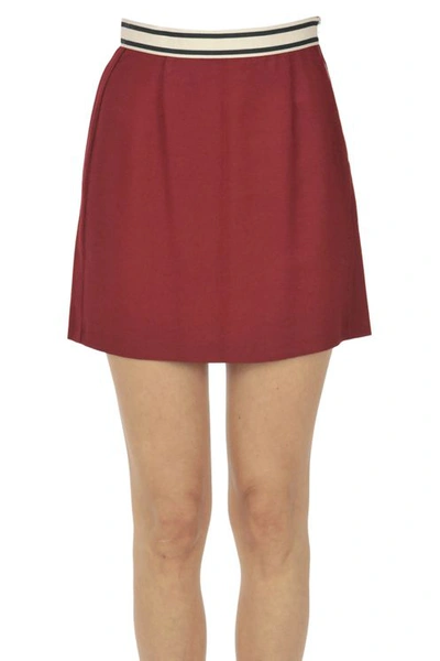 Bellerose Viscose Mini Skirt In Burgundy