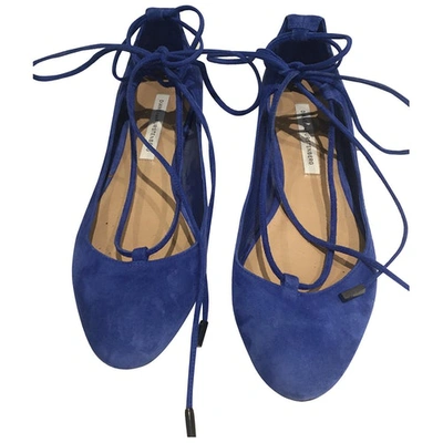 Pre-owned Diane Von Furstenberg Ballet Flats In Blue
