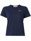 Comme Des Garçons Play Embroidered Heart T-shirt In Blue