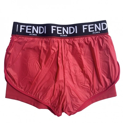 Pre-owned Fendi Red Polyester Shorts