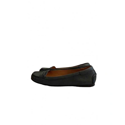 Pre-owned Dolce & Gabbana Leather Flats In Anthracite