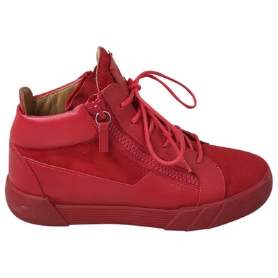 Pre-owned Giuseppe Zanotti Red Leather Trainers