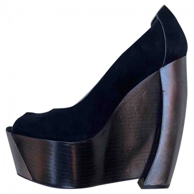 Pre-owned Rachel Zoe Black Leather Heels