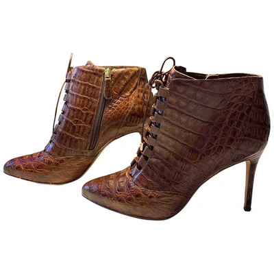 Pre-owned Alexandre Birman Leather Ankle Boots In Brown
