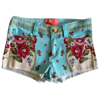 Pre-owned Manoush Turquoise Denim - Jeans Shorts