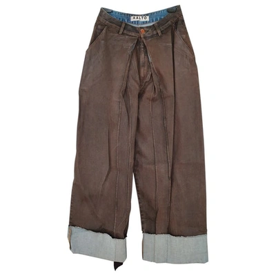 Pre-owned Aalto Brown Denim - Jeans Trousers