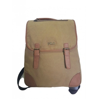 Pre-owned Fila Cloth Backpack In Camel