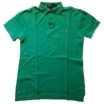 Pre-owned Polo Ralph Lauren Polo Ajusté Manches Courtes Green Cotton Polo Shirts