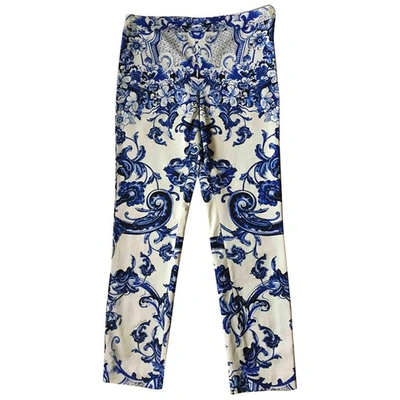 Pre-owned Roberto Cavalli Blue Cotton Trousers
