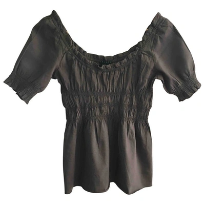 Pre-owned Theory Linen Blouse In Brown