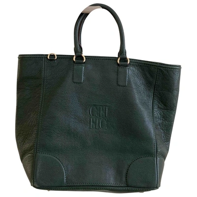 Pre-owned Carolina Herrera Green Leather Handbag
