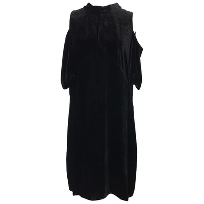 Pre-owned Whistles Velvet Mini Dress In Black