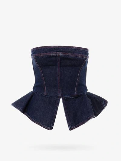 Philosophy Di Lorenzo Serafini Philosophy Denim Bustier Top In Blue