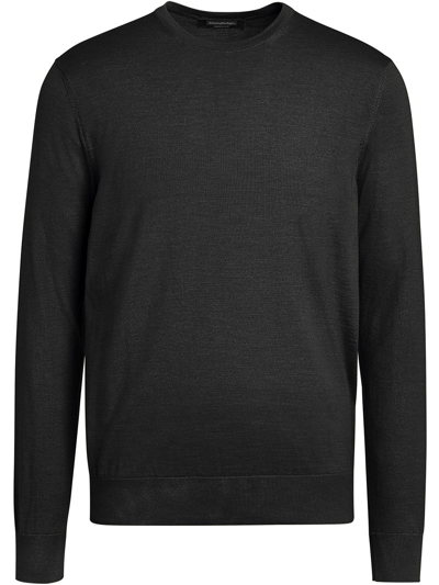Ermenegildo Zegna Cotton & Cashmere Crewneck Sweater In Black
