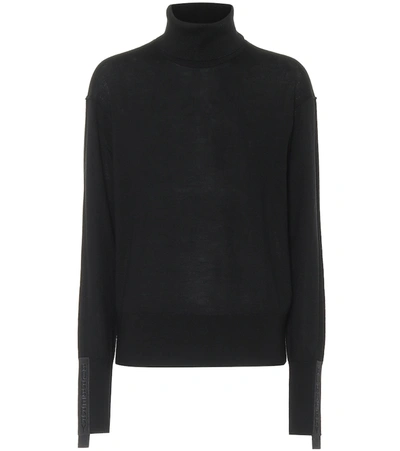 Burberry Merino-wool And Silk Turtleneck Sweater In Black