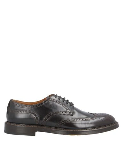 Doucal's Lace-up Shoes In Dark Brown