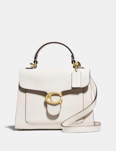 Coach Tabby 20 Ivory Leather Top Handle Bag In B4/chalk