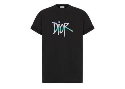 Pre-owned Dior  And Shawn Oversized Logo T-shirt Black