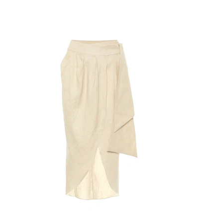 Johanna Ortiz Map Reader Embroidered Wrap Skirt In Beige