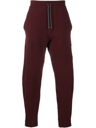 Brunello Cucinelli Tapered Track Trousers In Red
