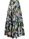 La Doublej Big Skirt Floral-print Cotton-poplin Maxi Skirt In Winter Rose