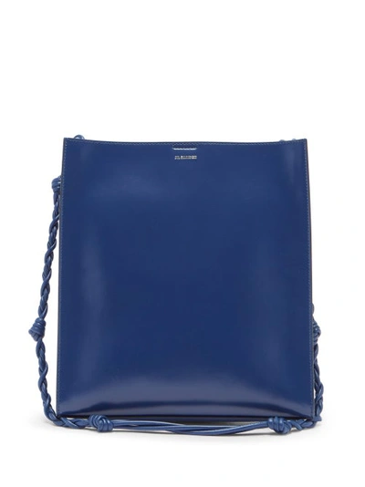 Jil Sander Tangle Medium Braided-strap Leather Shoulder Bag In Blu