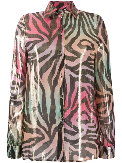 Philipp Plein Metallic Animal-print Shirt