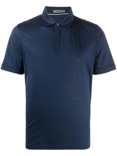 Corneliani Plain Polo Shirt In Blue