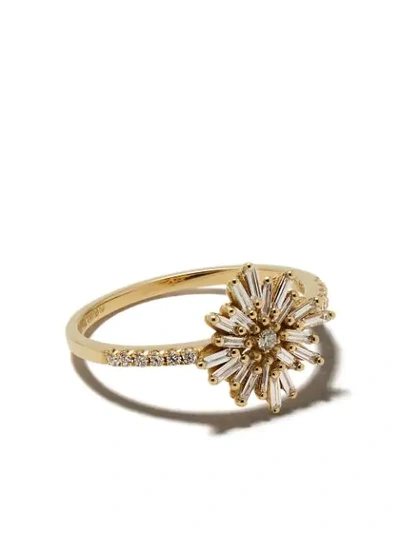 Suzanne Kalan 18kt Yellow Gold Fireworks Snowflake Diamond Ring In Rose Gold 240 Cts Diamonds