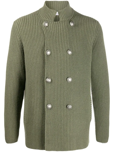 Brunello Cucinelli Double-breasted Knitted Cardigan In Green
