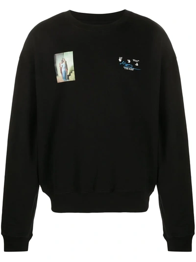 Off-white "the Kiss" Printed Sweatshirt In Black