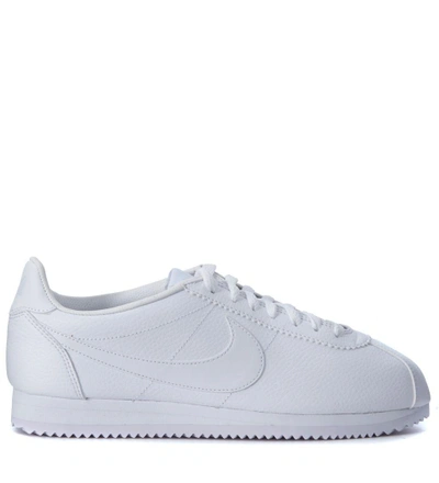 Nike Classic Cortez White Leather Sneaker In Bianco