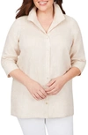 Foxcroft Stirling Non Iron Linen Tunic In Flax
