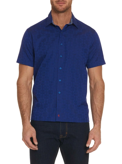 Robert Graham Cullen Squared Short Sleeve Big In Navy