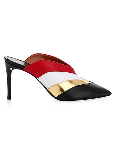 Laurence Dacade Colorblock Leather High-heel Mules In White Red